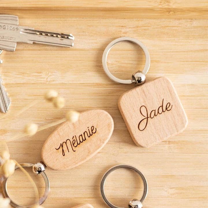 Anpassningsbar fyrkantig bambu nyckelring - My Bambou för wholesale av My Bambou