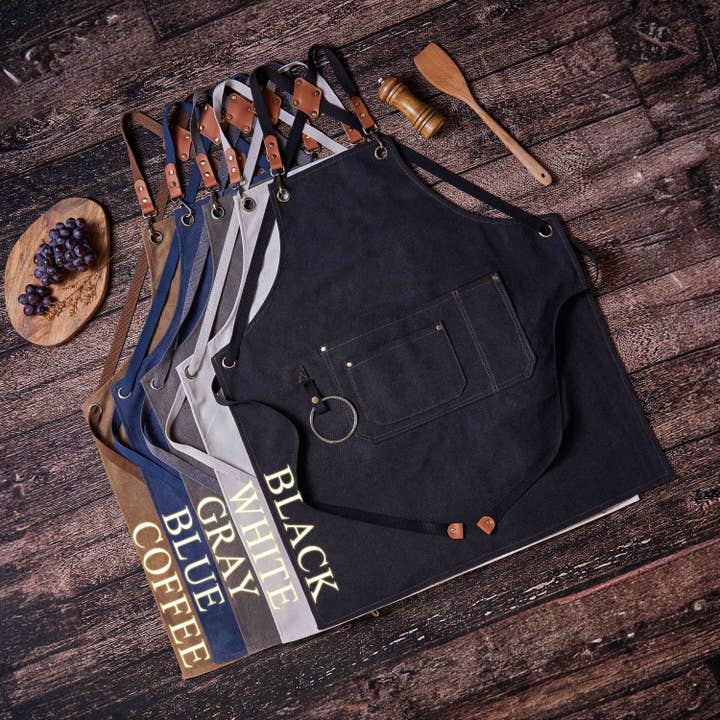 RockCow Leather Studio - Wholesale Apron - Personalized Canvas Workshop Apron with Pockets, Custom Bar, BBQ & Bartender Apron7