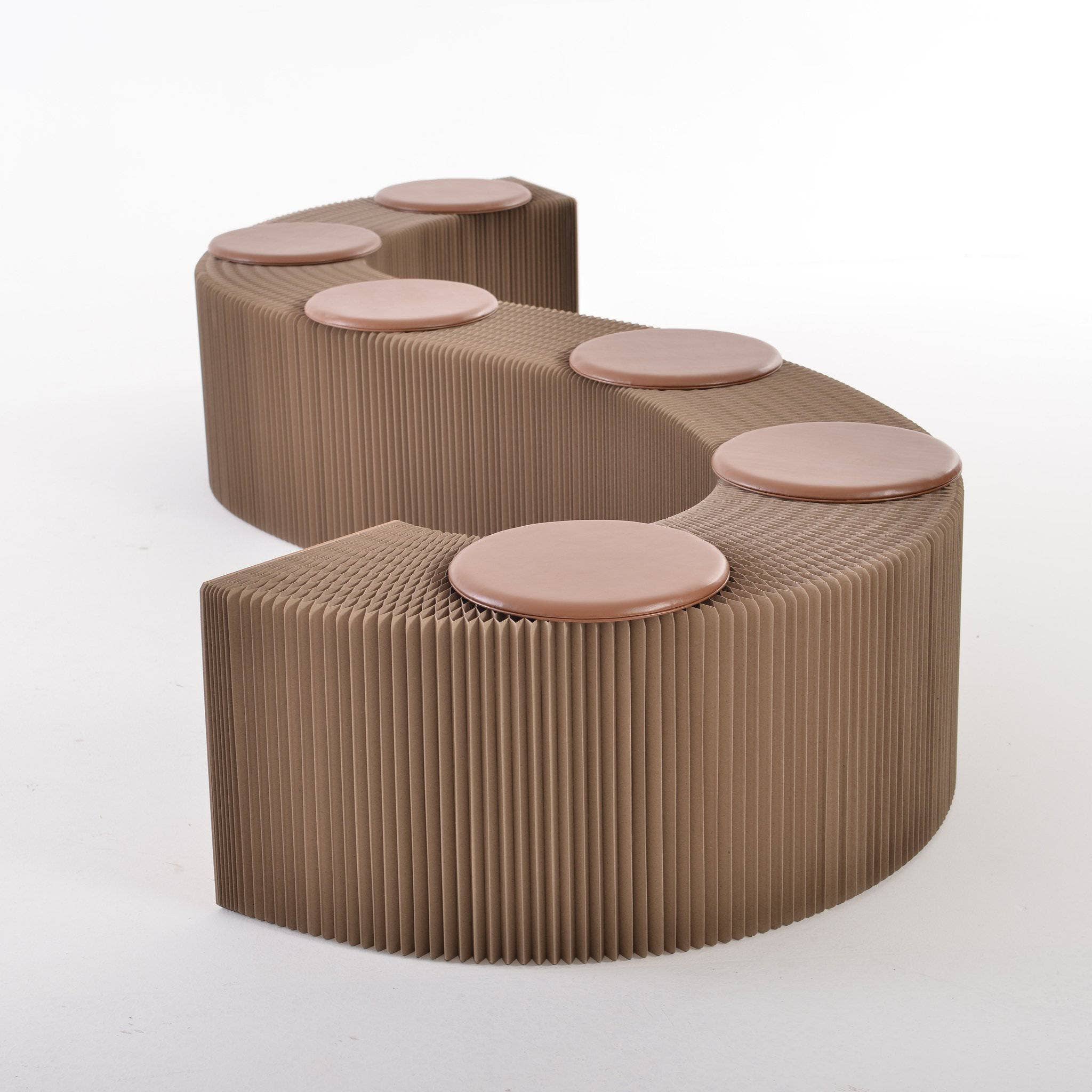 Paper Lounge – Engroshandel Bænk – Sammenklappelig papirbænk - brun1