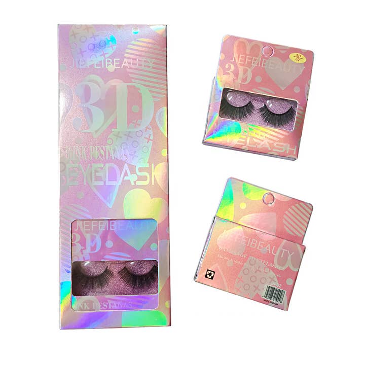 BLACK JIEFEI BEAUTY 3D FAKE EYELASHES 824-24 (12PC) for wholesale on Faire