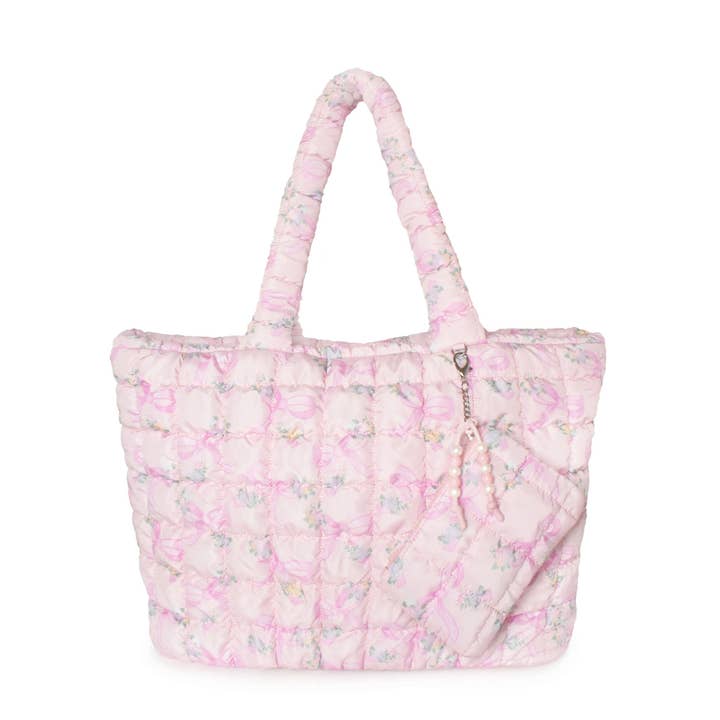 Quilted Scrunchies Ditzy Floral Printed Large Tote Bag for wholesale by OMG Accessories