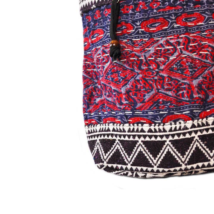 Zumki - Wholesale Crossbody Bag - Women's - Holly Cotton Kantha Stitch Crossbody5