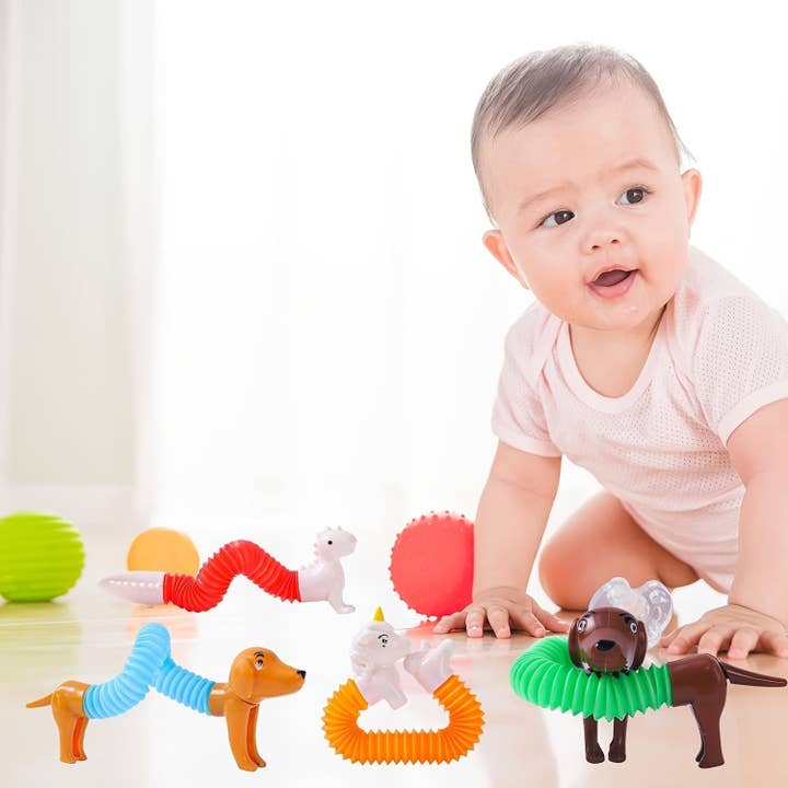 Naomi's Happy Place Shop - Wholesale Fidget Toy - Kids - Dog Telescopic Tube; Autism Sensory Toys; 4Pcs pop Tubes; Fidget Toys for Kids Girls; Toddler Toys; Kids Toys; Sensory Toy; Dog Party Favors7