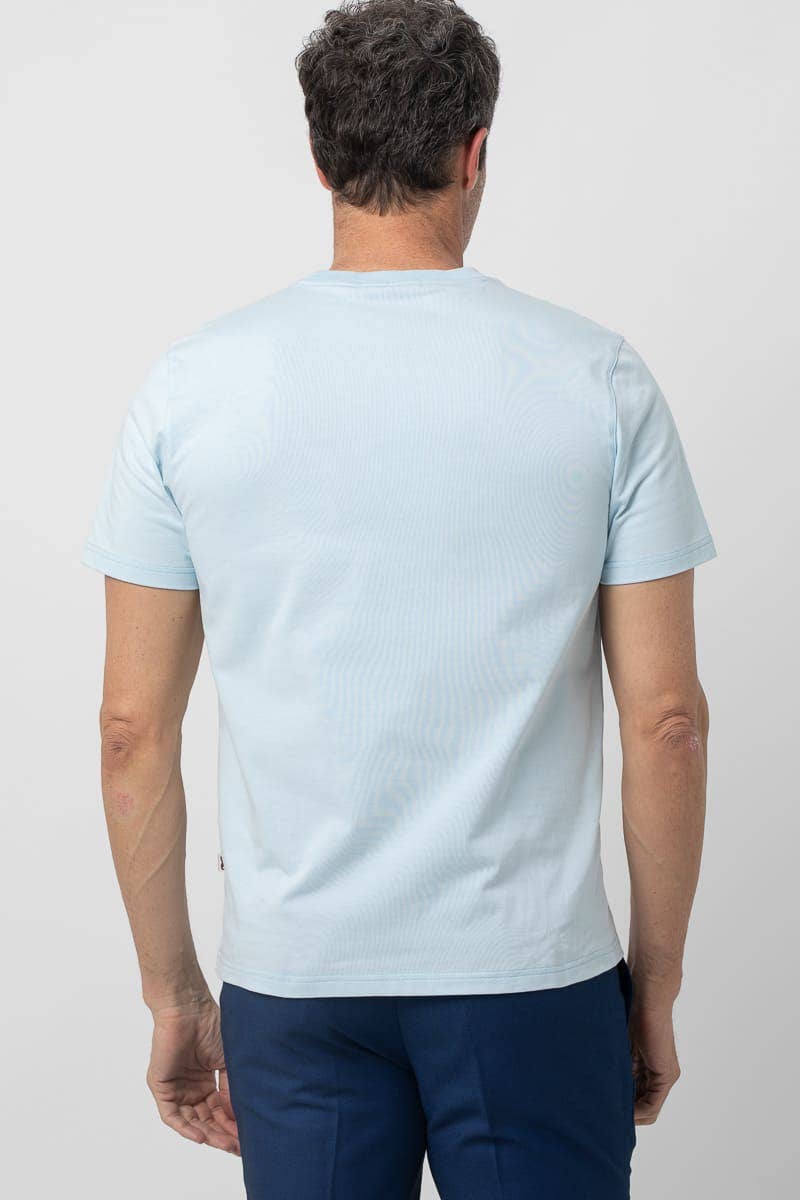 Azul- Celeste Camiseta Básica Lisa Manga Corta Algodon celeste Neil de venta al por mayor en Faire3