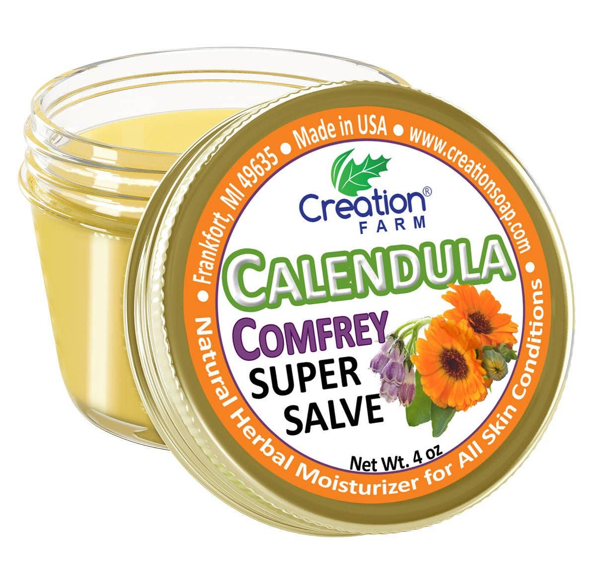Creation Farm Inc - Wholesale Healing Salve/Balm/Cream - Calendula Salve - Super Salve, Herbal Balm style Salve by Creation Farm