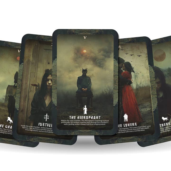 Ibiza Tarot USA - Wholesale Tarot Cards - The Echo Chamber Tarot - 22 Major Arcana - A unique spiritual journey - Reflecting on inner voices and resonating with deep truths.5