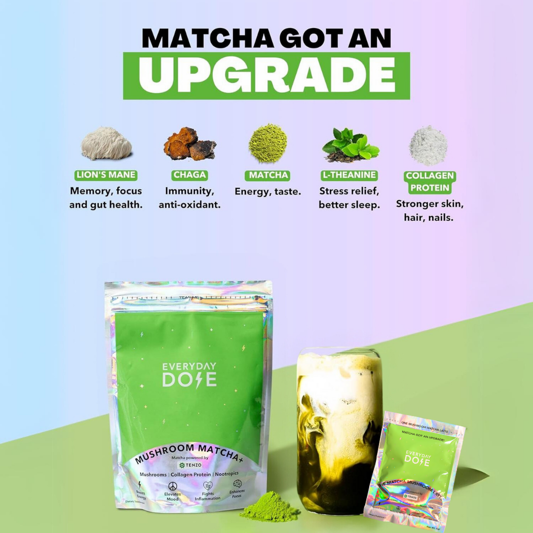 Everyday Dose - Wholesale Ground Coffee - Everyday Dose Single Serving Mushroom Matcha+3