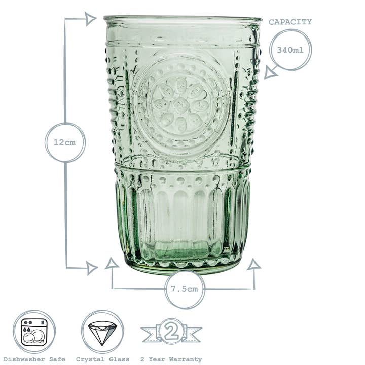 Rinkit Ltd - Wholesale Drinking Glass/Cup - Bormioli Rocco Romantic Highball Glasses - 340ml4