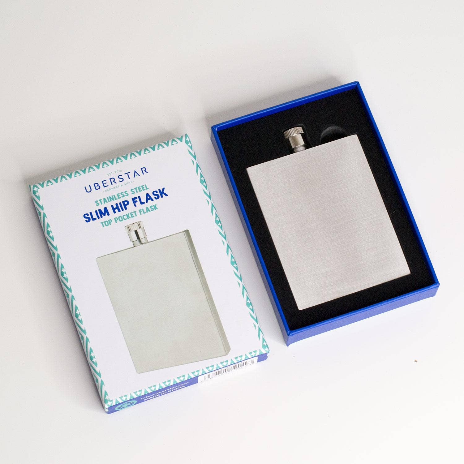 UBERSTAR – Cantil por atacado – Garrafa de anca fina de aço inoxidável 3oz3