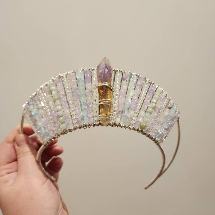 Amethyst, Aquamarine, Clear Quartz, Emerald Crown for wholesale by The Queen of Quartz