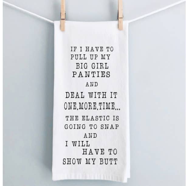 Big Girl Panties - Humorous Bar Kitchen Tea Towel LG for wholesale by Pretty Clever Words