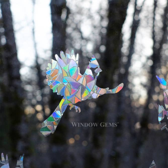 Window Gems - Wholesale Suncatcher - Cardinal Window Prismatic Decals - bird strike prevention1