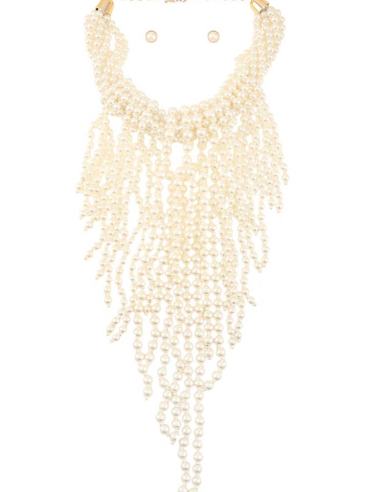 Chunky Pearl Drop Necklace Set 92 for wholesale by anbfashion