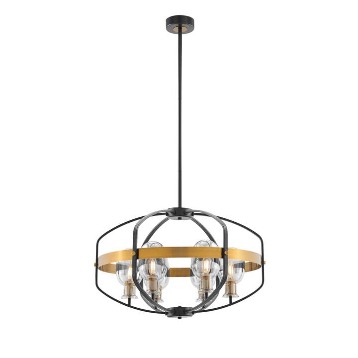 Opia Vintage Chandelier Gold & Black // 8 Light for wholesale by Finesse Decor