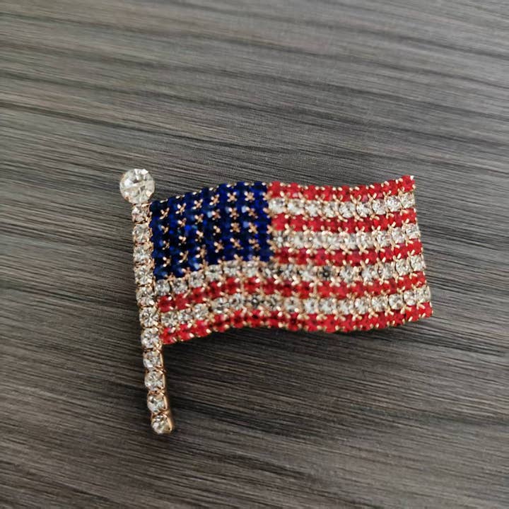 Tourtiwi - Wholesale Brooch - Rhinestone National Flag Brooch Pin3