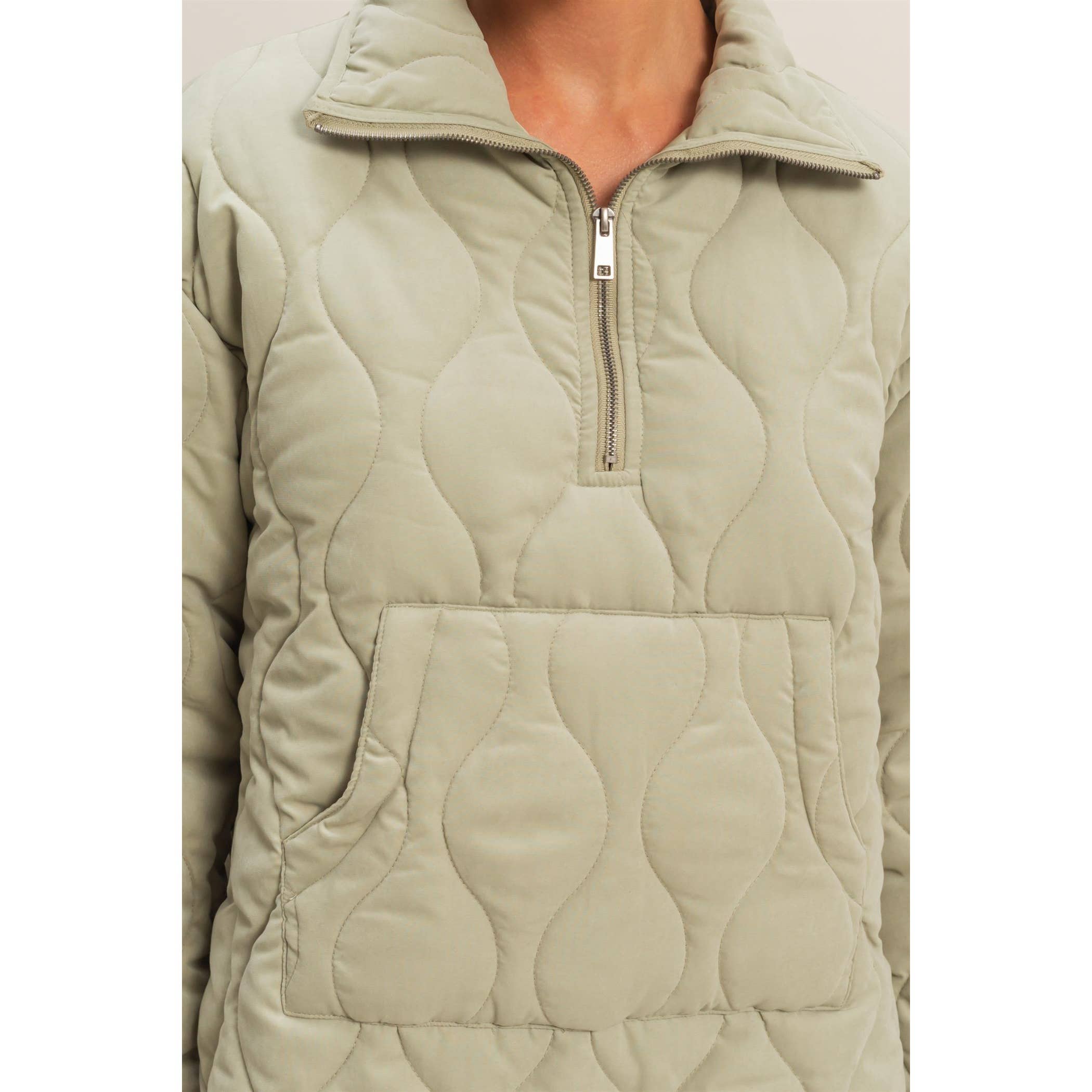 HYFVE - Vendita all'ingrosso Giacca - Donna - Pullover trapuntato a collo alto con mezza zip7