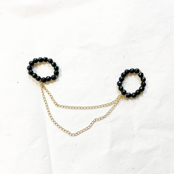 Irina Jewelry New York - Vendita all'ingrosso Anello midi/a fascia - Anello Double Noir6