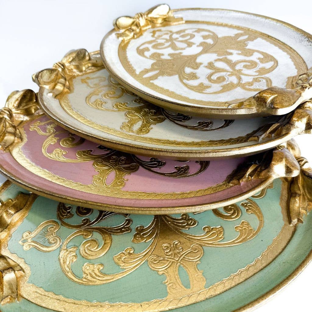 Via Graceffo - Wholesale Decorative Tray - Florentine Carved Oval Bow Tray, Made in Italy13