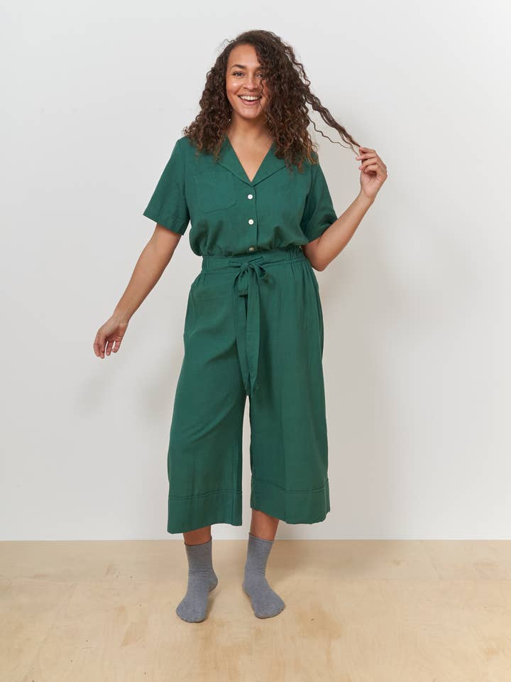 Forest Green Wide Hem Culottes for wholesale by Periodical