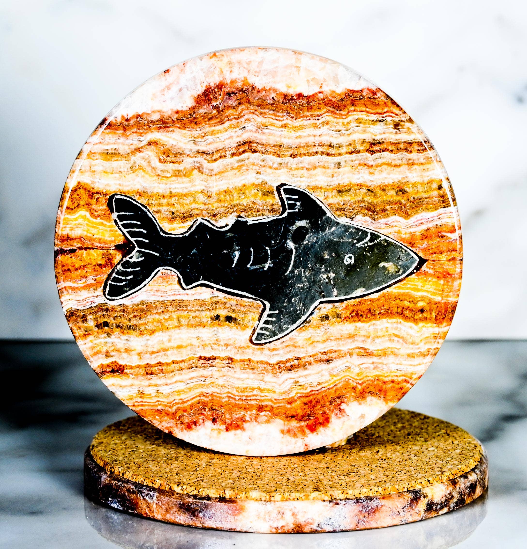 SS handcrafted Art - Wholesale Coasters - Marble Coaster - Shark0