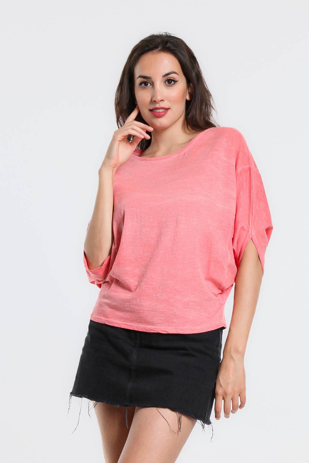 TINA Stephens Italy/Tees By Tina - Wholesale T-Shirt - Women's - Omaria Batwing Crop Top (BSS171)11