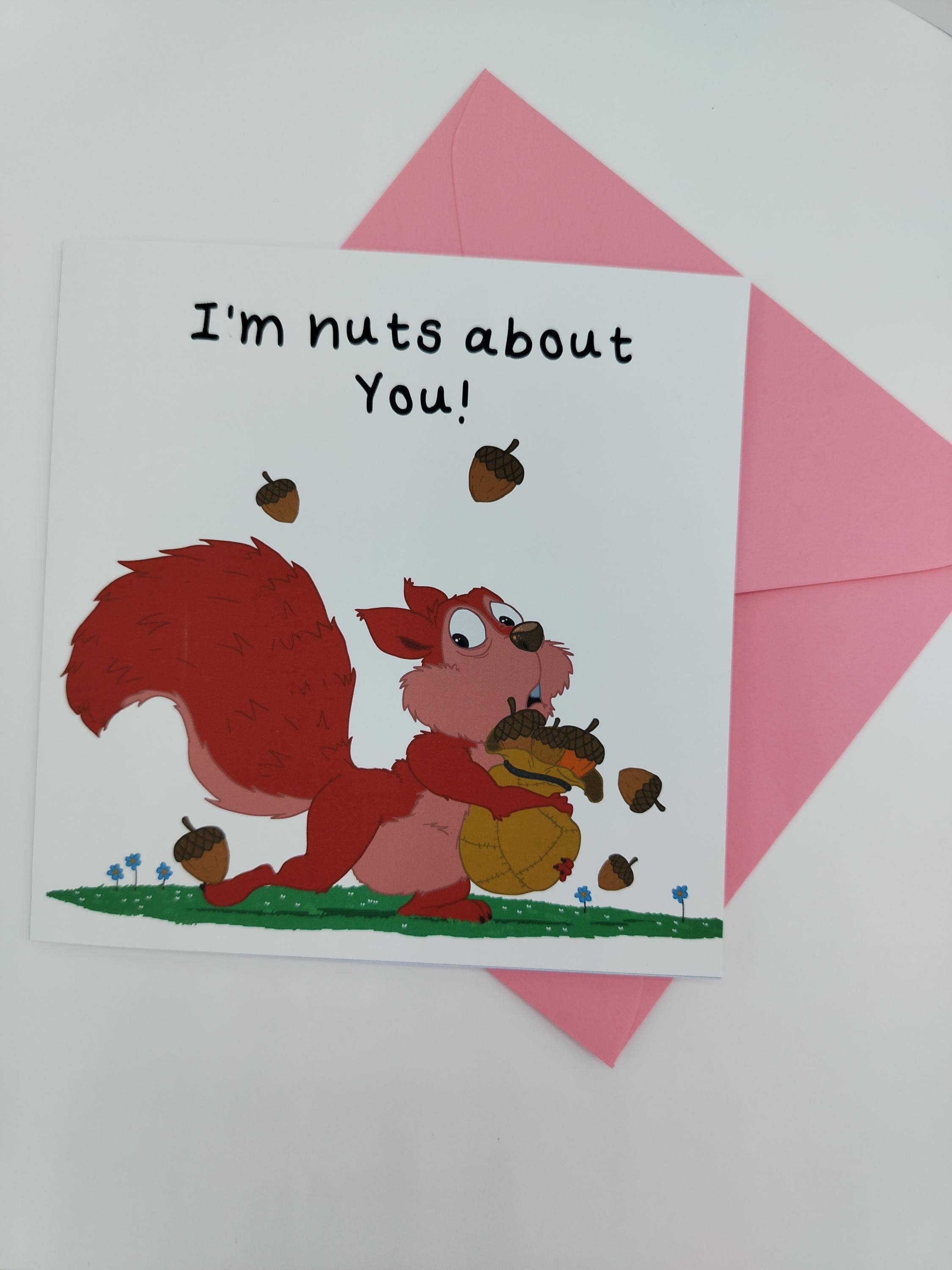 Rebecca Gladys – wholesale Birthday card – Squirrel Birthday Card: Punny 'I'm Nuts About You' Greeting5