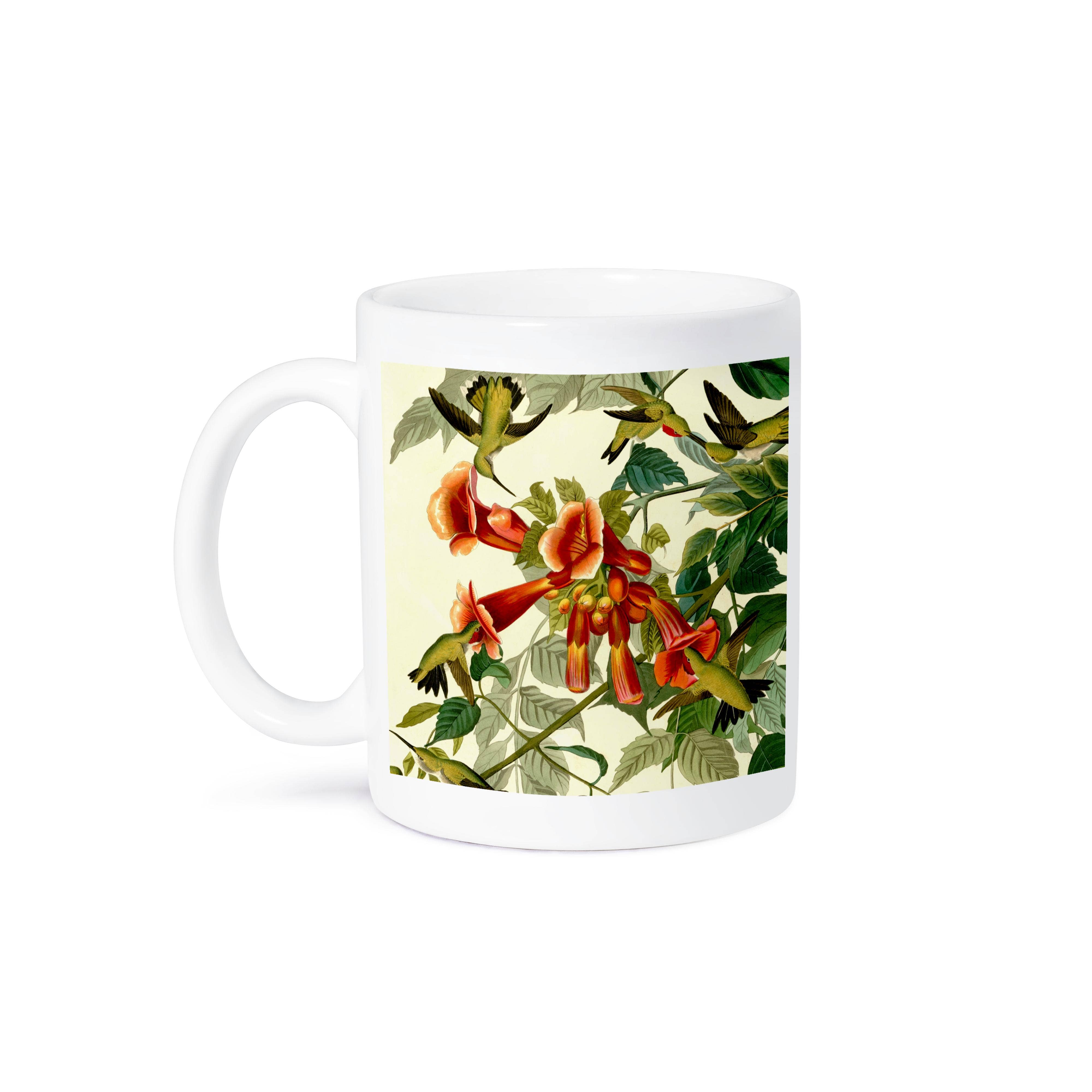 3dRose - Wholesale Coffee Mug - 3dRose, Ruby-throated Humming Bird Flowers Vintage Audubon Hummingbird Art, Mug8