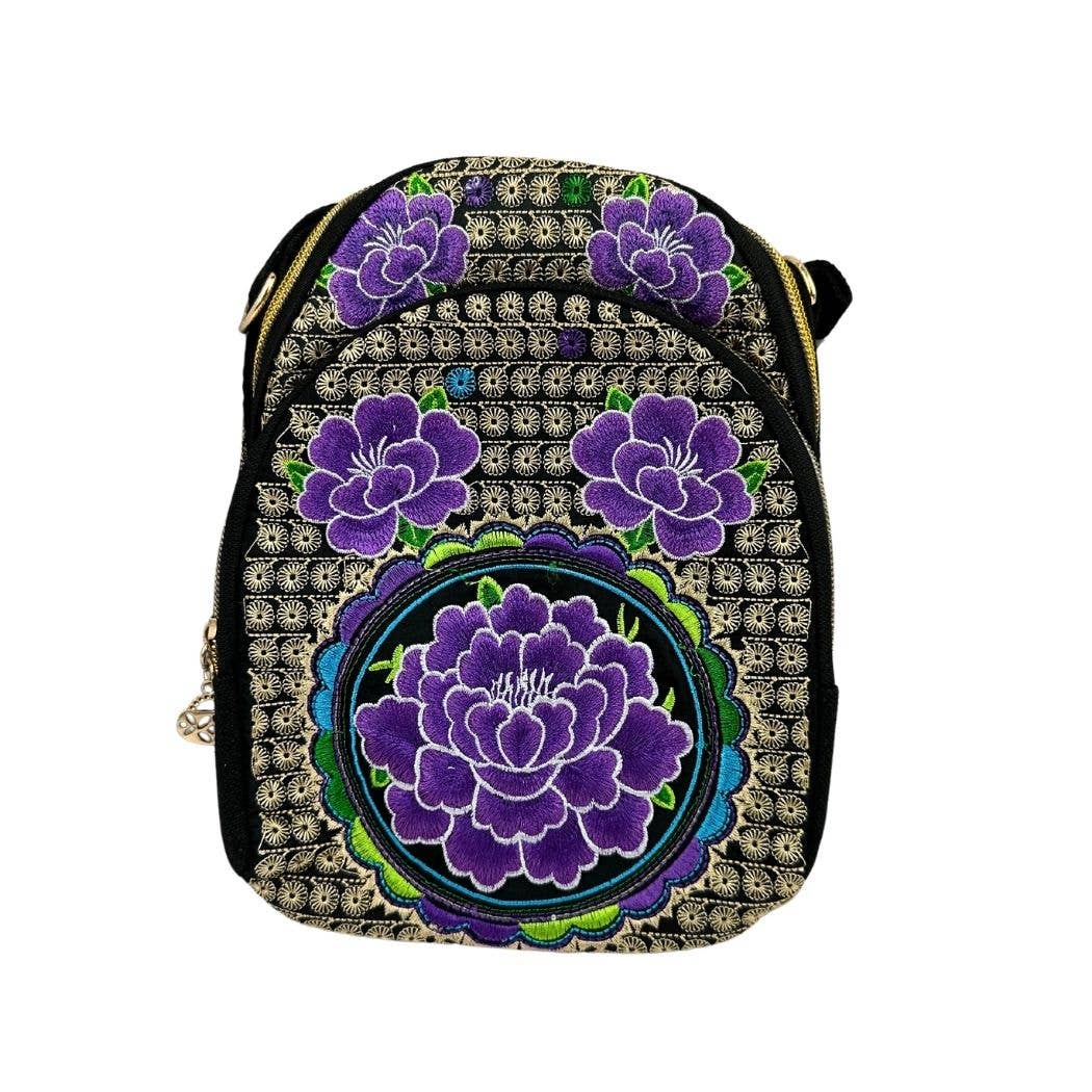 ZKY Wholesale - Wholesale Backpack - Women's - Embroidered Flower Mini Backpack, Crossbody Bag6