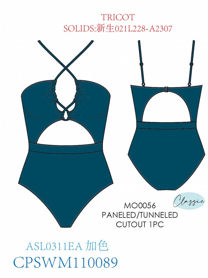 Cupshe Feminino Uma Peça Recortes de Banho Criss Cross por atacado de Cupshe