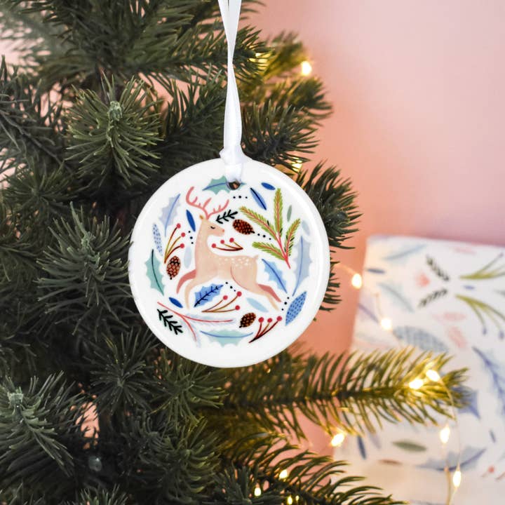 Amber Davenport Art - Wholesale Ornament - Reindeer Christmas Ornament