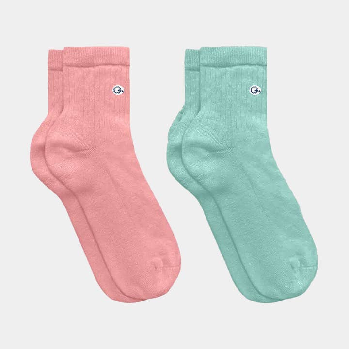 Lana Merino - Calcetines de Algodón de Peso Medio hasta el Tobillo - Niños (Paquete de 2) para venta al por mayor de Q for Quinn
