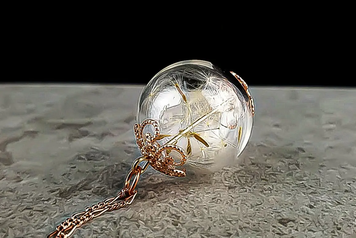 MadamLili - Vendita all'ingrosso Collana con ciondolo/pendaglio - Collana con dente di leone placcato oro rosa sterling 925 - K925-1298