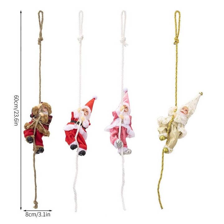 FurDecoration - Wholesale Ornament - Resin Santa Claus Climbing Rope Ornament3