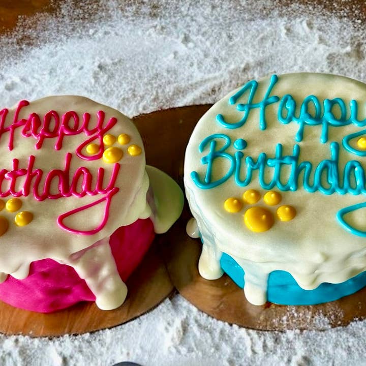 Drip Birthday Doggie Cake Treat for wholesale by YumYum4DOGS