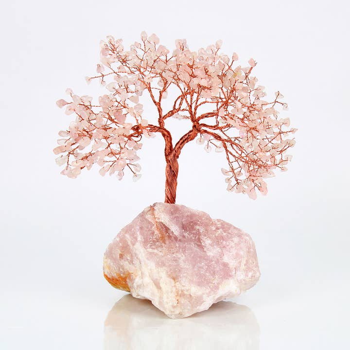 Rose Quartz Crystal Tree - 500 Beads & Cluster Base for wholesale by El'Cobre-Ecozonelifestyle