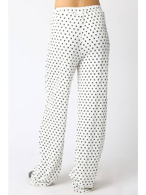 White Black Natallie Polka Dot Pants for wholesale on Faire2