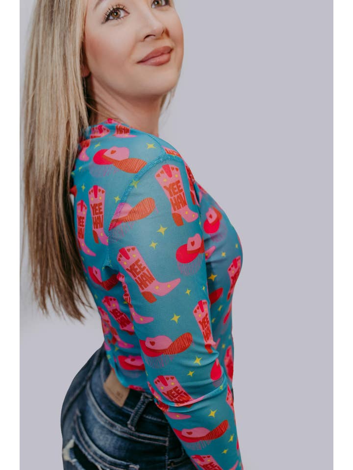 YEEHAW MK165 Yee Haw LS Mesh Top - Multi for wholesale on Faire1