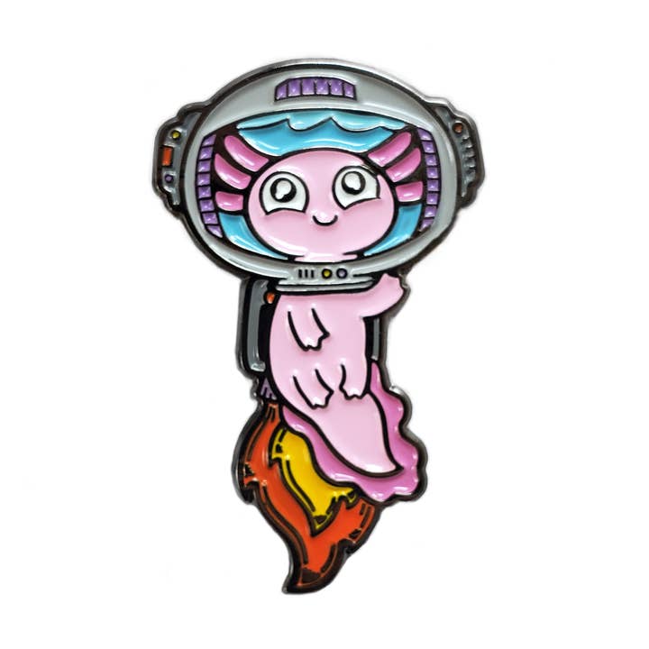 Kolorspun Pins - Wholesale Lapel Pin/Button - Astronaut Axolotl Animal Enamel Pin