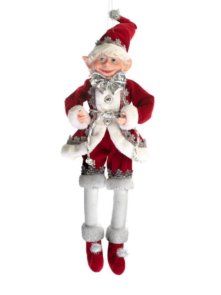 Rød/sølv juleleke med bevægelig hue for engroshandel hos Starlight Collection