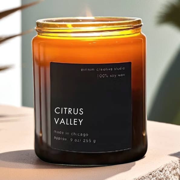 Citrus Valley – Orange, Grapefruit & Rose Soy Candle WS for wholesale by Einnim