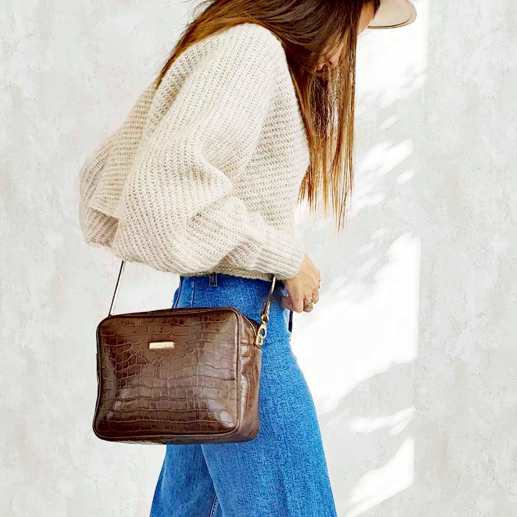 THE CODE - Venta al por mayor Bolso con correa - Mujer - Bandolera Charlotte chocolate1