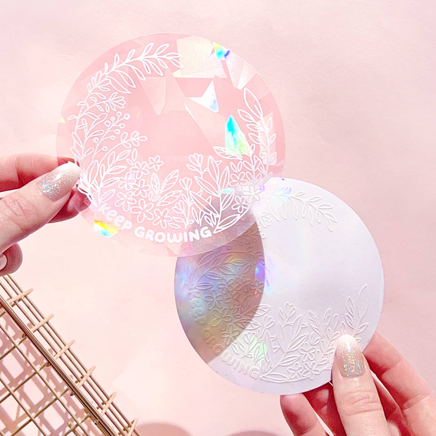 The Rosy Redhead - Wholesale Suncatcher - "Keep Growing" Suncatcher Window Decal Rainbow Sticker4