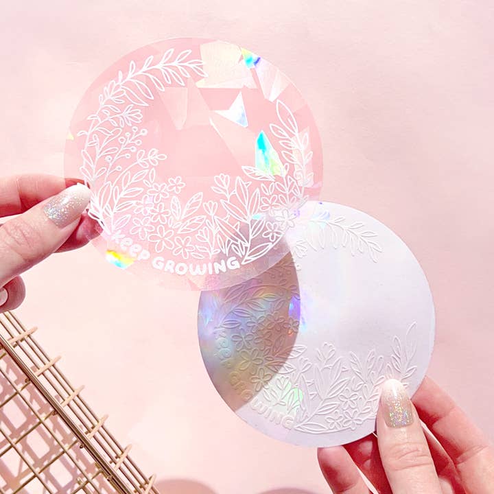 The Rosy Redhead - Wholesale Suncatcher - "Keep Growing" Suncatcher Window Decal Rainbow Sticker4