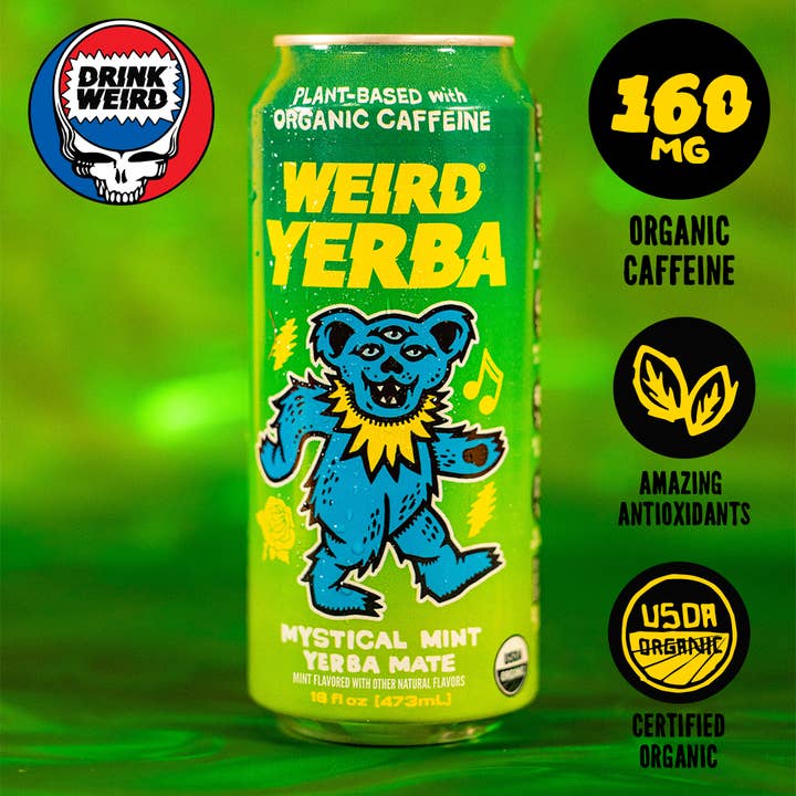 Weird Beverages - Wholesale Sports/Energy Drink - Organic Mystical Mint Yerba Mate 12pk of 16oz Cans2