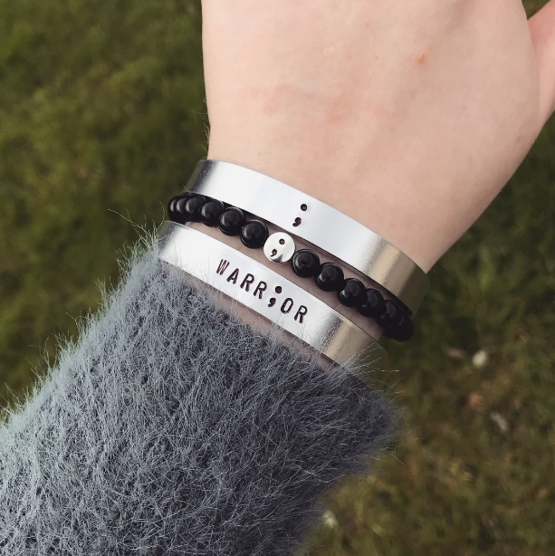 Black Tied - Wholesale Armband met kralen - Semicolon armband met kralen | Edelsteen bewustwording geestelijke gezondheid5