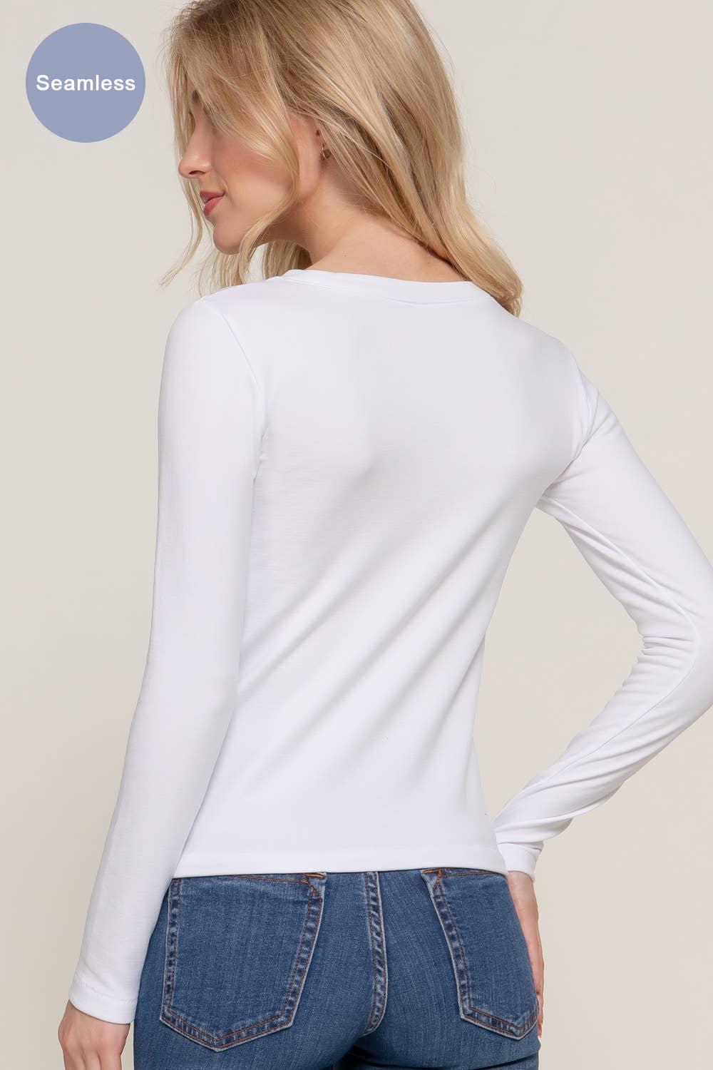 Active Basic | Active USA – Top de malha - Mulher por atacado – Top de manga comprida com gola redonda interior sem costura11