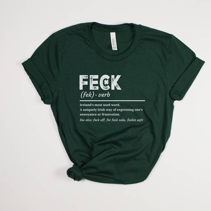 Feck Definition Shirt - Funny St. Patrick's Day Shamrock Tee for wholesale by Stiles Tee Co.