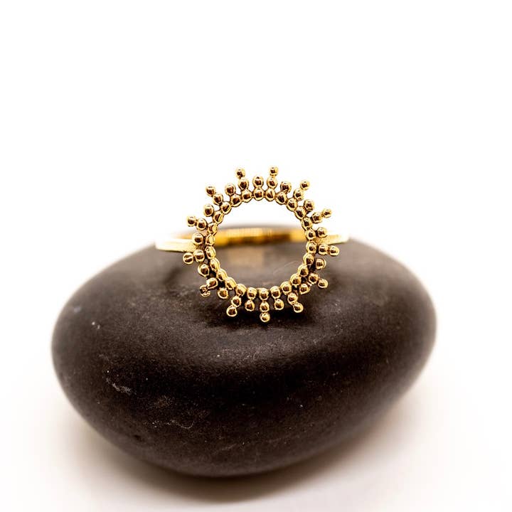 Baizaar - Wholesale Band/Stacked Ring - Brass Open Circle Ray Ring1