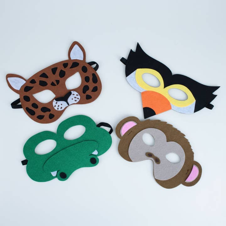 Tropical Animals Felt Masks (Set of 4) for wholesale by Cherrysh Party - the new name for Pooka Party