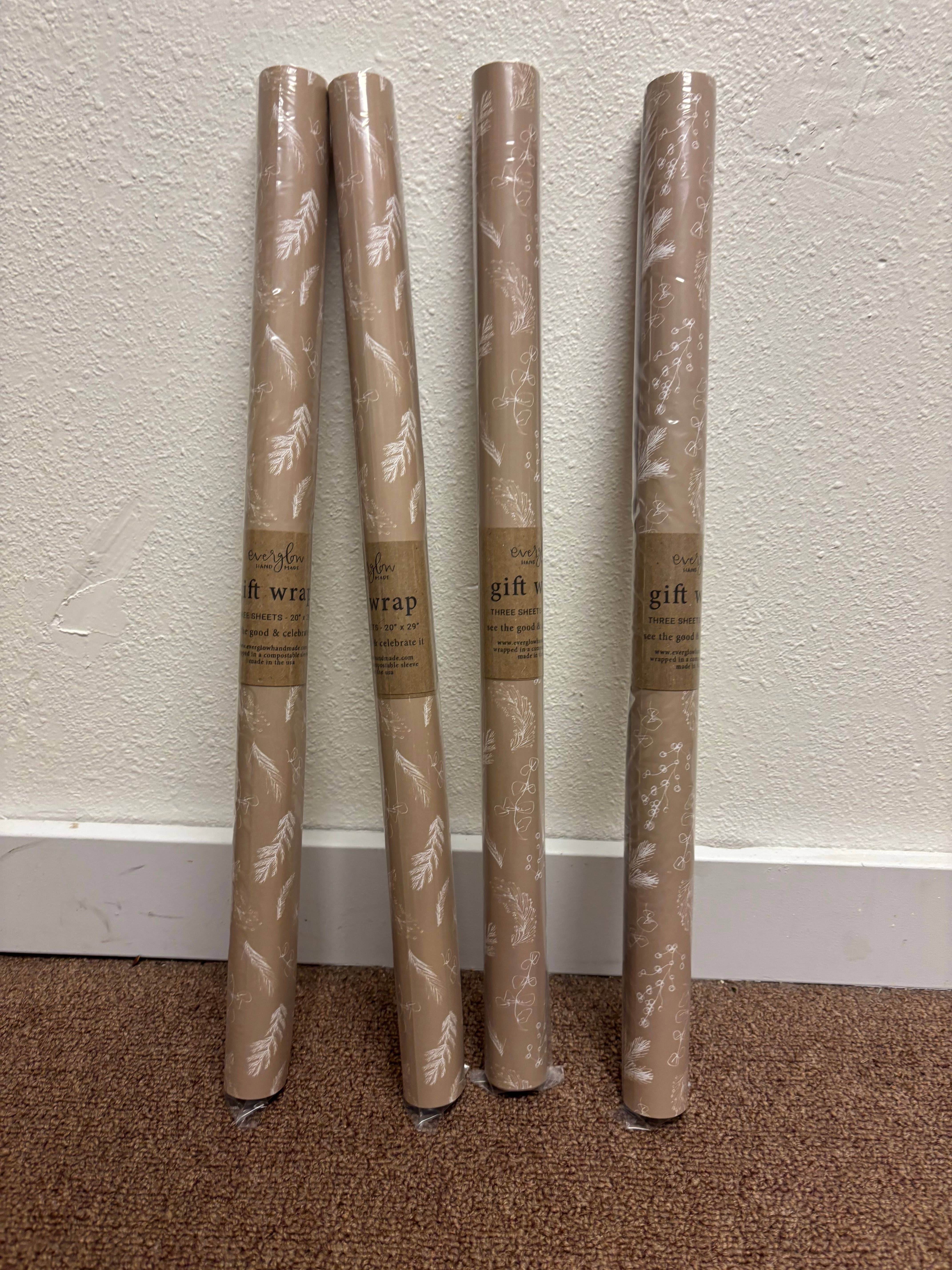 everglow handmade – wholesale Wrapping paper roll – Forest | Season's Greetings Brown Holiday Gift Wrap2